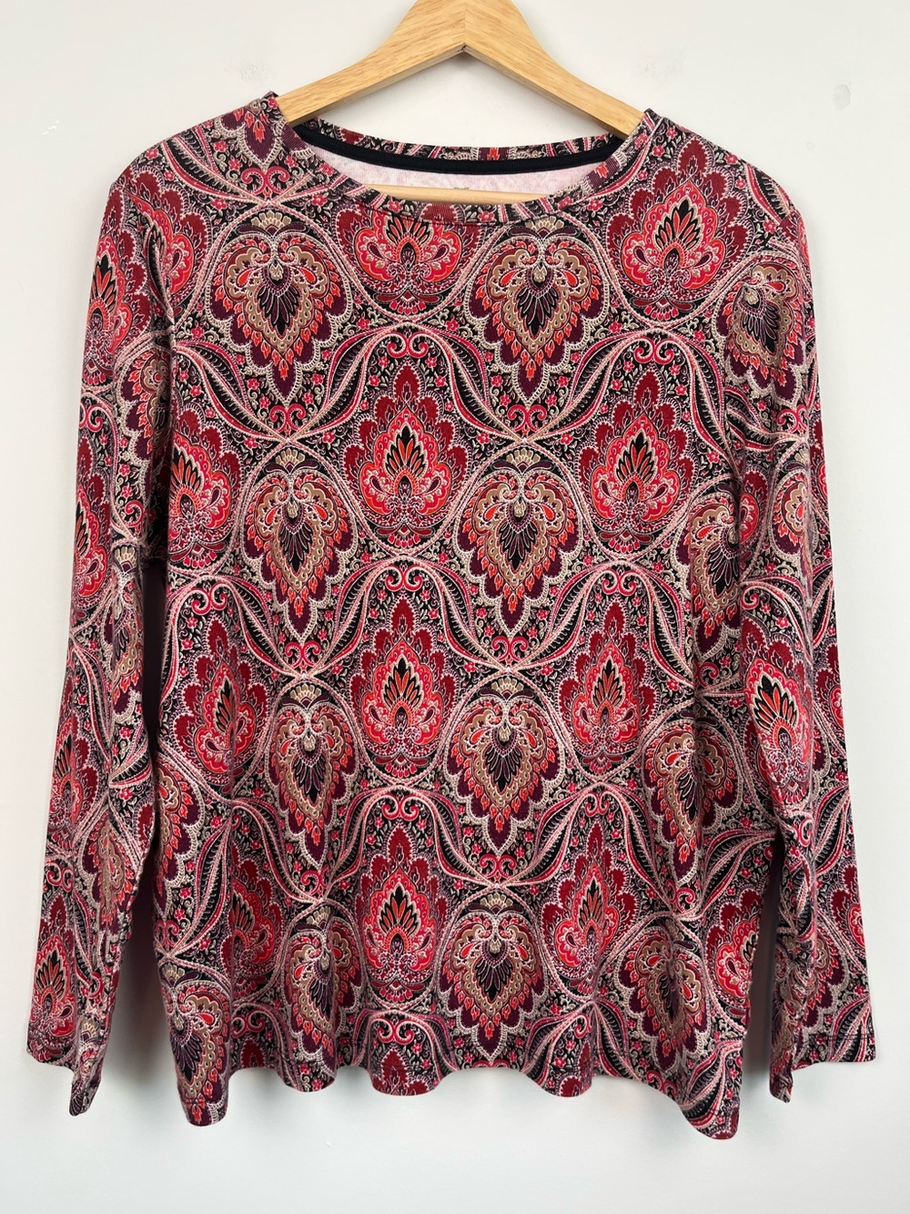 Talbots 100% Pima cotton paisley print long sleeve t-shirt, size 1X.